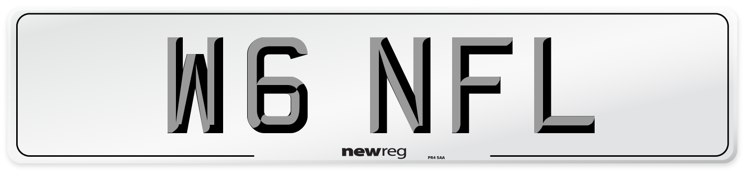 W6 NFL Number Plate from New Reg